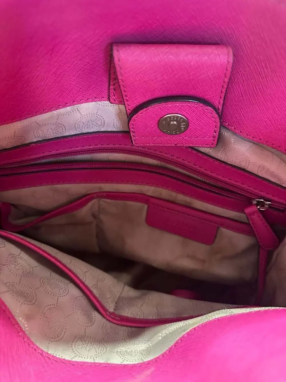 Michael Kors Hamilton Large Saffiano Leather Satchel in Hot Pink